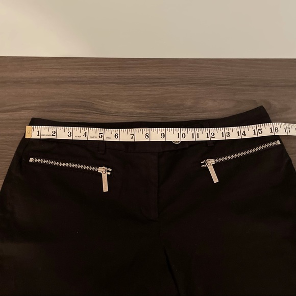 MICHAEL Michael Kors Black Straight Leg Ankle Silver Zippered Staple Pants - Picture 10 of 12